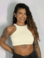 Blusa Regata Bianca Lilas