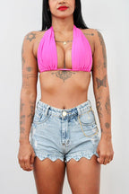 Top Amarração 3 em 1 - Rosa Pink
