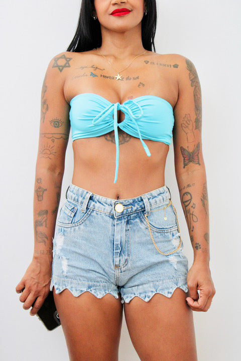 Top Amarração 3 em 1 - Azul bebe